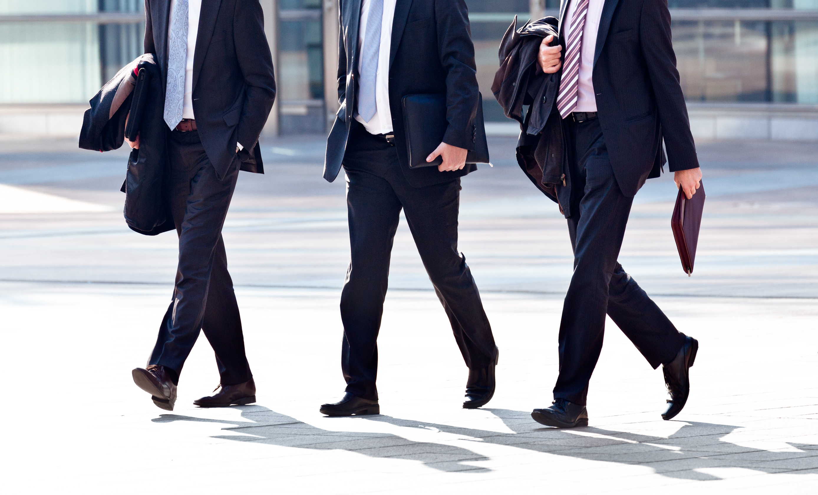 Men walking down the street