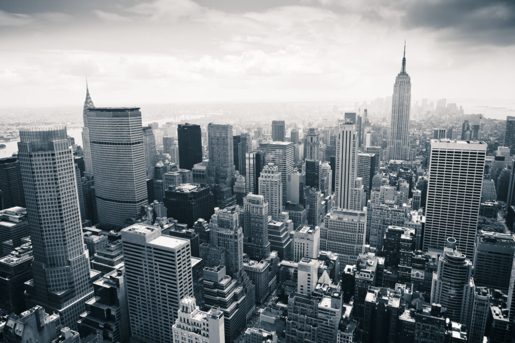 Top view of NYC and it's major landmarks.