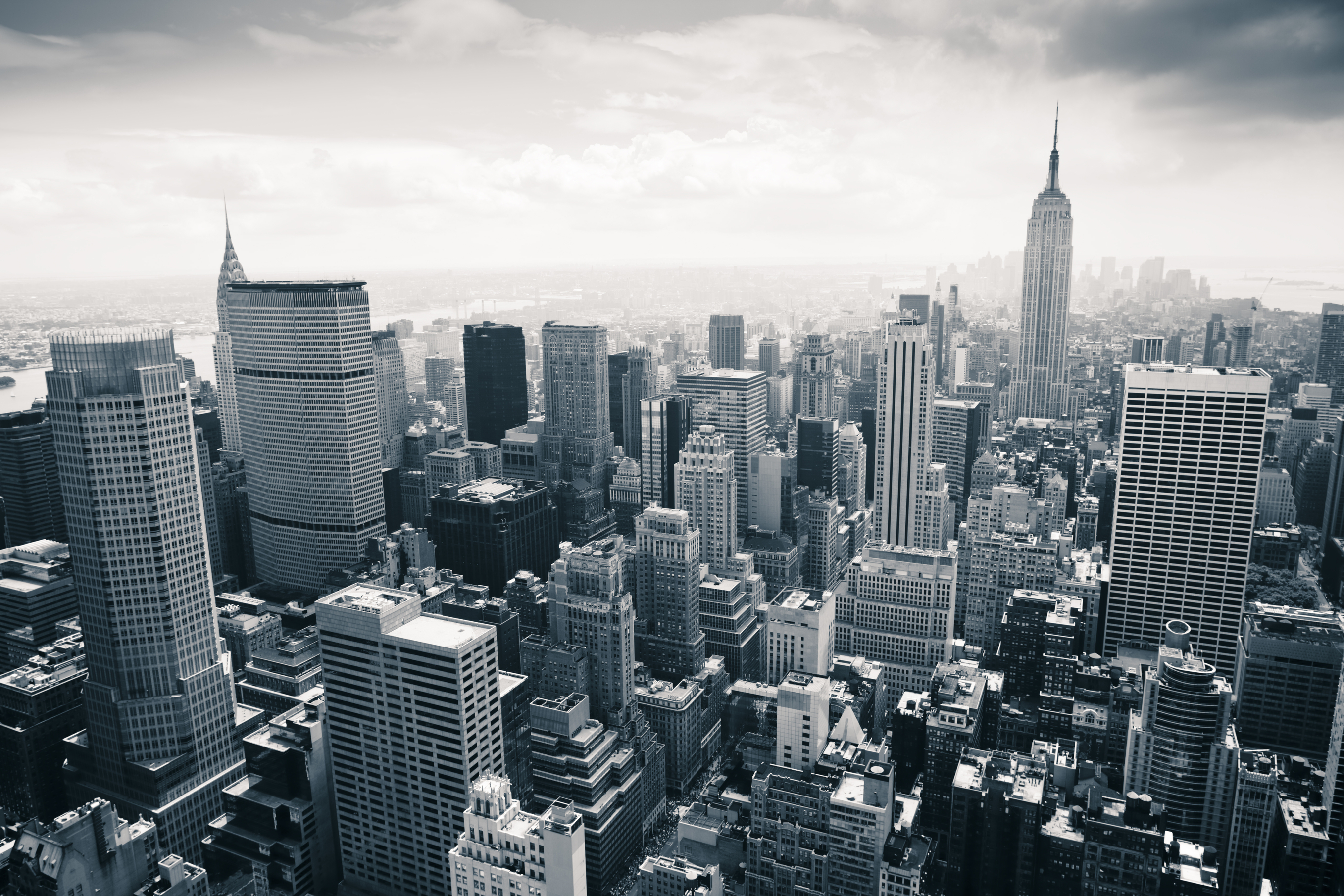 Top view of NYC and it's major landmarks.