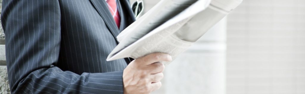 Reading the newspaper